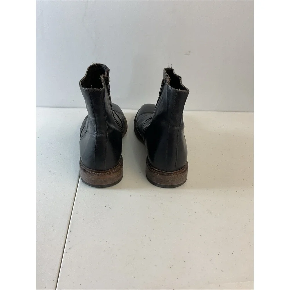 Mens Freebird by Steven Douglas‎ Boot Size 13 Leather black Zip Grunge Biker